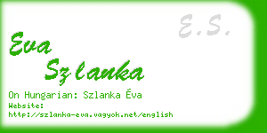 eva szlanka business card