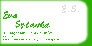 eva szlanka business card